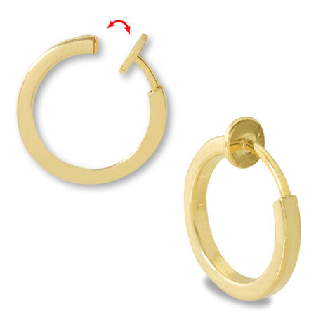 Earrings hoop square wire gold