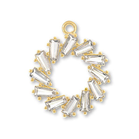 Charm cubic zirconia circle 3 gold