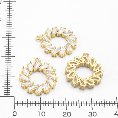 Charm cubic zirconia circle 3 gold