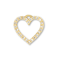 Charm cubic zirconia open heart 2 gold