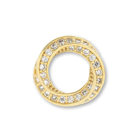 メタルパーツ キュービックジルコニア ツイストリング ゴールド