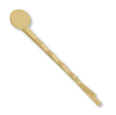 Hair fittings round plate hairpin gold