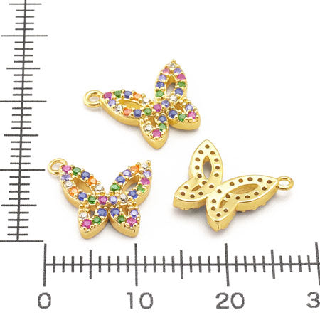 Charm Cubic Zirconia Butterfly 2 Multi/G