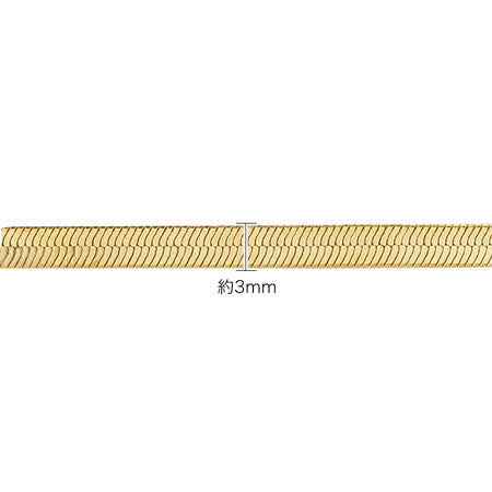Chain necklace snake flat width approx. 3mm (with adjuster) gold