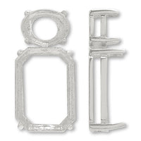 Double Ishiza # 4120 8 × 6mm/ # 4610 14 × 10mm rhodium color