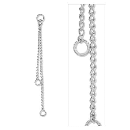 Chain parts 125SDC2 with jump ring rhodium color (approx. 2.5/3.5cm)