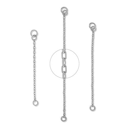 Chain parts 220SDC4 with jump ring rhodium color