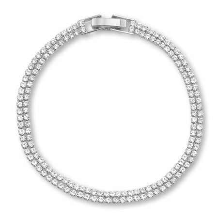 Chain bracelet continuous claw No.1 rhodium color