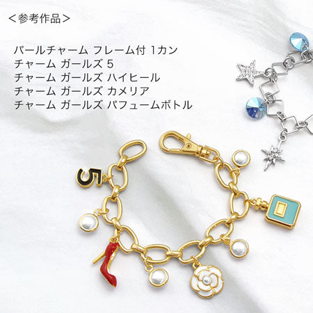 Bag charm No.13 (k-367) rhodium color / nickel