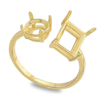 Fork ring stand #1088 SS29/#4527 8×6mm gold