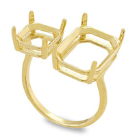 Fork ring stand #4480 8mm/#4610 14×10mm Gold