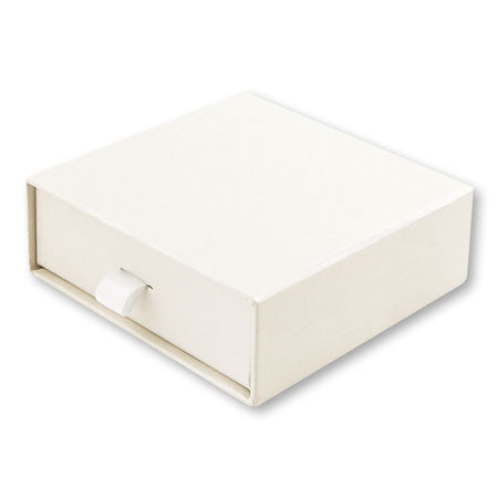 Accessory BOX with drawstring pouch pearl white