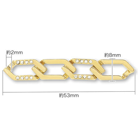 Stone chain parts 6 gold