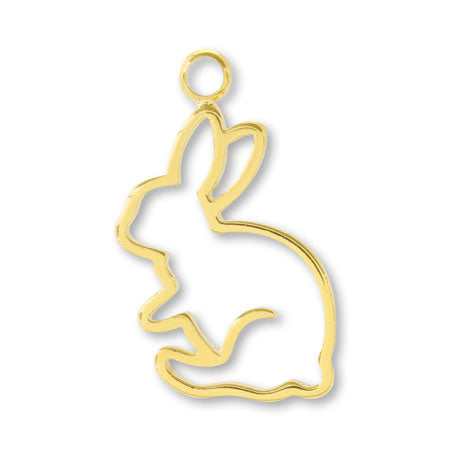 Silhouette charm rabbit gold