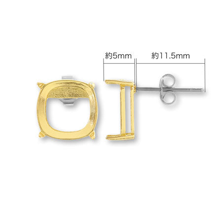 ポストピアス 石座付 クッション #4470 10mm ゴールド
