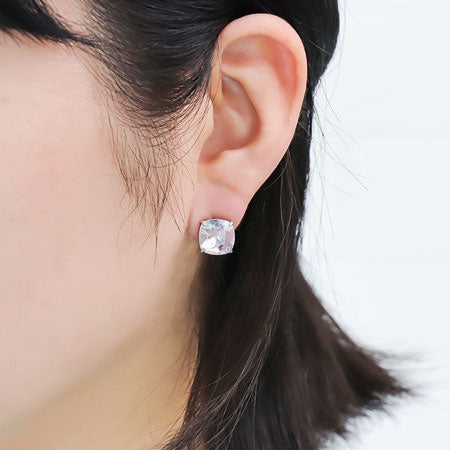 ポストピアス 石座付 クッション #4470 10mm ロジウムカラー