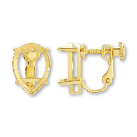 Earrings screw spring with stone seat Shizuku
