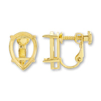 Earrings screw spring with stone seat Shizuku #4320 14×10mm Gold