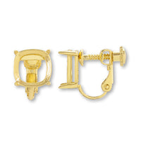 Earrings screw spring with stone seat cushion #4470 10mm gold