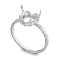 Ring stand with stone seat heart #4884 8.8×8mm rhodium color