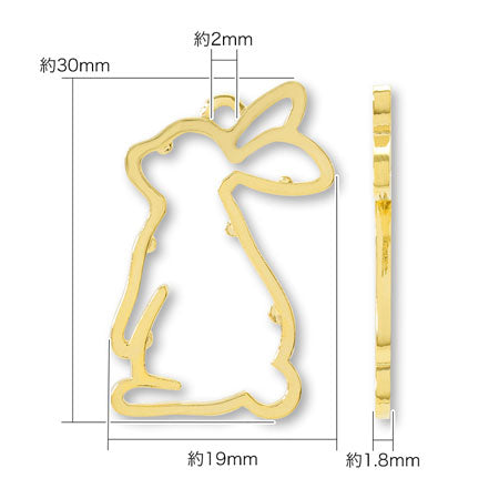 レジンフレーム うさぎ No.1 ゴールド