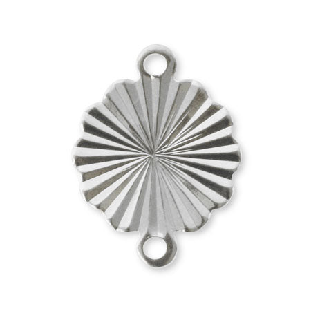 Joint Parts Round Cut Approximately 12.5 × 9.5mm Rosium Color