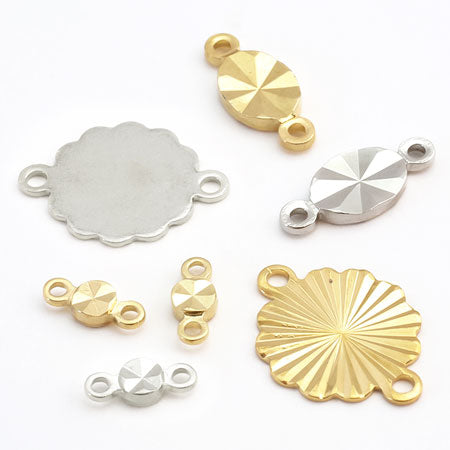 Joint Parts Oval Cut 2 Approximately 11 × 4.5mm Gold