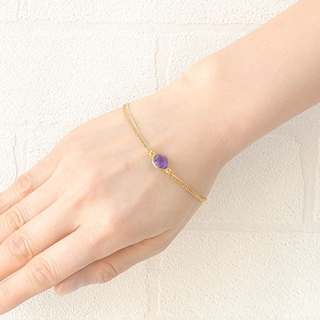 Chain bracelet 2 rows with adjuster gold