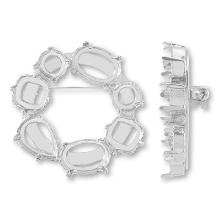 Brooch Empty Circle No. 2 Rodium-Color