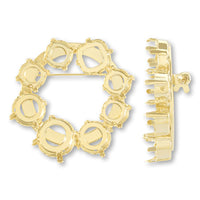 Brooch Empty Border Circle No. 3 Gold