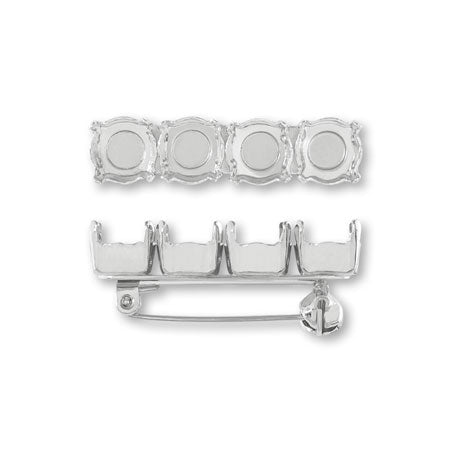 Brooch Empty Oval No. 1 Rodium-Color