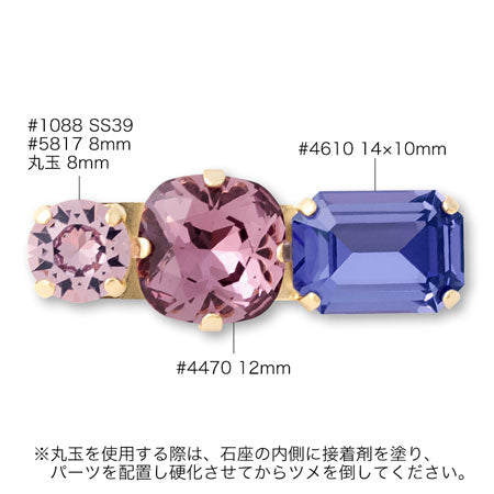 ブローチ空枠 オーバルNo.2 ロジウムカラー