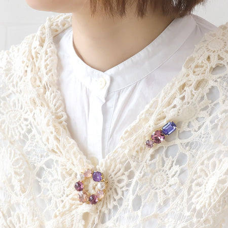 Brooch Empty Oval No. 2 Rodium-Color