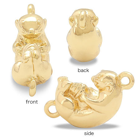Charm sea otter 2 rings silver plated