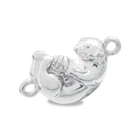 Charm sea otter rings silver plated