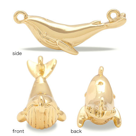 Charm whale 2 rings gold
