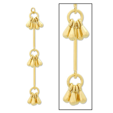 Swing parts petit drop 3 rows gold