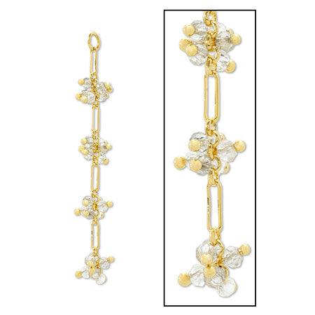 Swing parts 4 rows of design beads Crystal/G