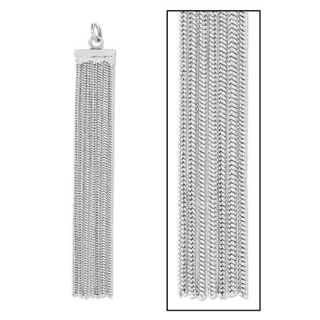 Swing parts fringe chain 3 rhodium color