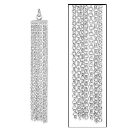 Swing parts fringe chain 4 rhodium color
