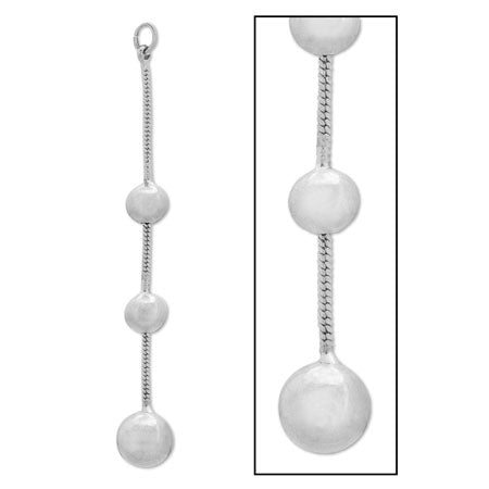 Swing parts metal ball 1 rhodium color