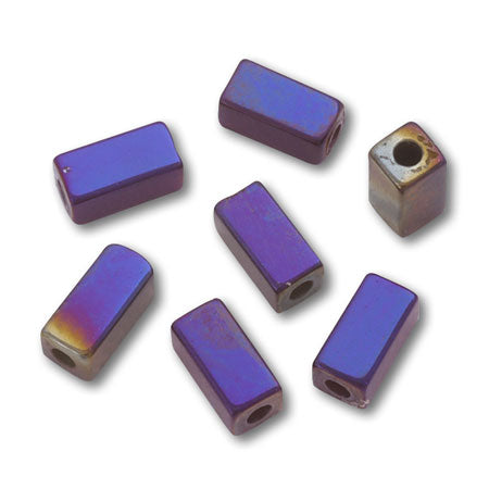 天然石 レクタングル ヘマタイト/パープル