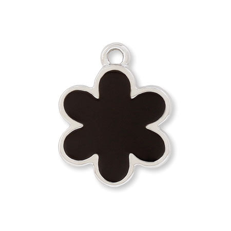 Charm 6-petal flat 1 ring black/RC