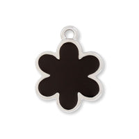 Charm 6-petal flat 1 ring black/RC