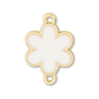 Charm 6-petal flat 2 rings White/G