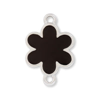 Charm 6 petal flower flat 2 ring black/RC