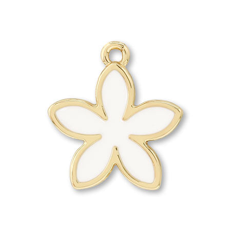 Charm 5-petal flat 1 ring white/G