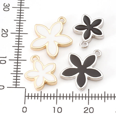 Charm 5-petal flat 1 ring white/G