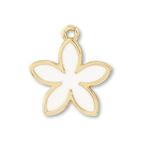 Charm 5-petal flat 1 ring white/G