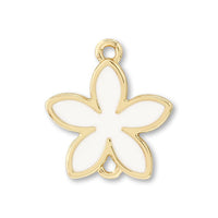 Charm 5-petal flat 2 rings White/G